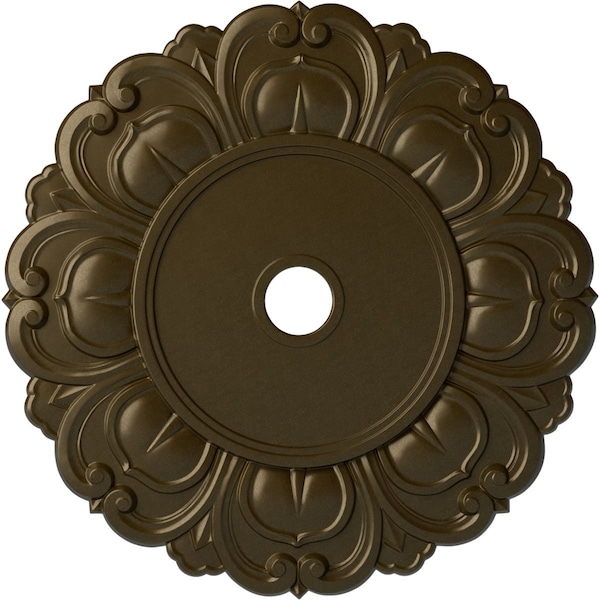 Ekena Millwork Angel Ceiling Medallion (Fits Canopies up to 15 3/4"), 32 1/4"OD x 3 5/8"ID x 1 1/8"P, Brass CM32ANBRS - main